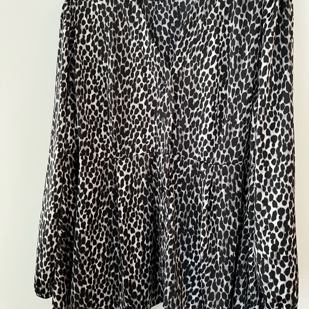 Torrid Satin Button up Peplum Blouse